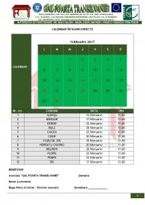 CALENDAR ÎNTÂLNIRI DIRECTE - FEB. 2017